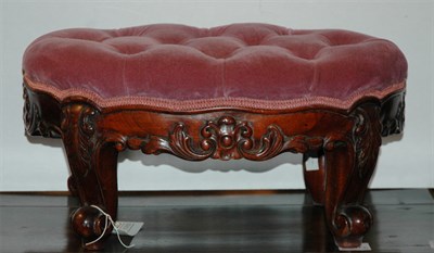Lot 538 - Louis XV Style Carved Mahogany Footstool...