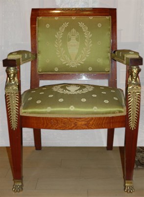 Lot 252 - Empire Style Gilt-Metal Mounted Mahogany Armchair