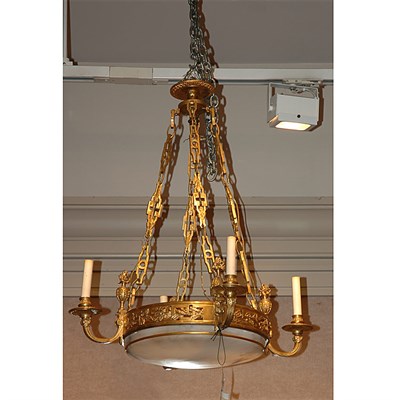 Lot 1337A - Louis XVI Style Gilt-Metal and Alabaster Eight-...