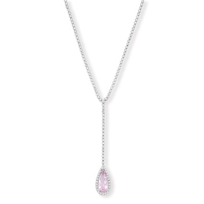 Lot 266 - Diamond and Kunzite Pendant-Necklace