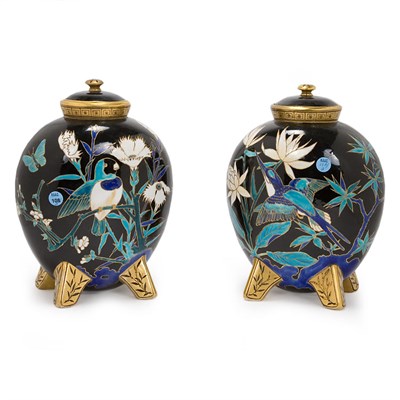Lot 423 - Pair of Mintons Art Pottery Studio Vases Each...