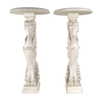 Lot 262 - Pair of Neoclassical Style Carved Marble...