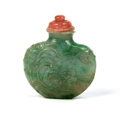 Lot 223 - Chinese Jadeite Snuff Bottle Second half of...