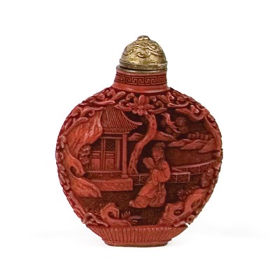 Lot 224 - Chinese Cinnabar Lacquer Snuff Bottle 19th...