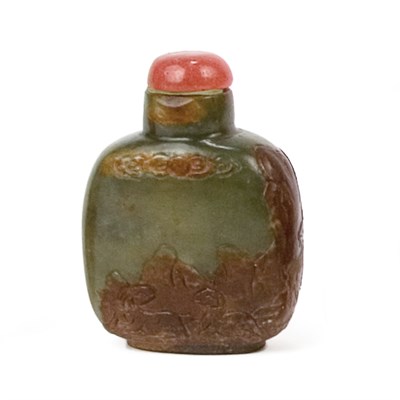 Lot 228 - Han Style Jade Snuff Bottle Of rounded square...