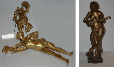 Lot 270 - Art Nouveau Style Bronze Figure of a Woman;...