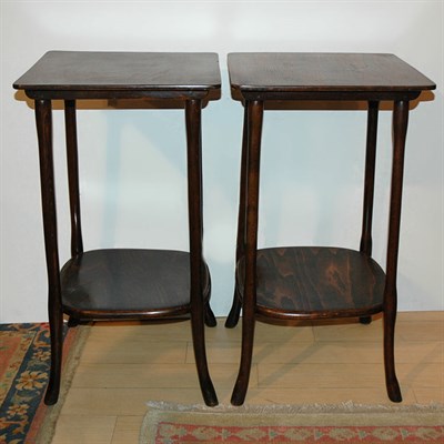 Lot 174 - Pair of Art Nouveau Style Mahogany Two-Tier...
