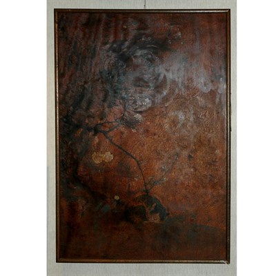 Lot 459 - Framed Japanese Painted Wood Door Panel 19th...