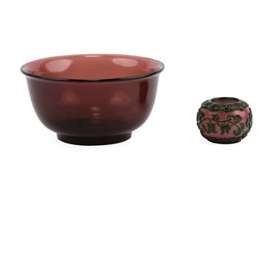 Lot 183 - Two Chinese Peking Glass Bowls 19th/20th...