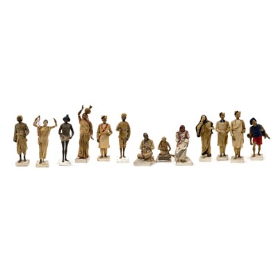 Lot 10 - Group of Thirteen Indian Clay Figures Bengal,...