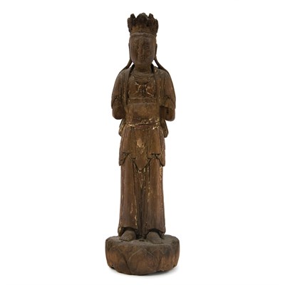 Lot 81 - Chinese Gilt-Wood Bodhisattva Early Ming...