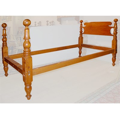 Lot 287 - Pair of Maple and Pine Cannonball Beds Each...