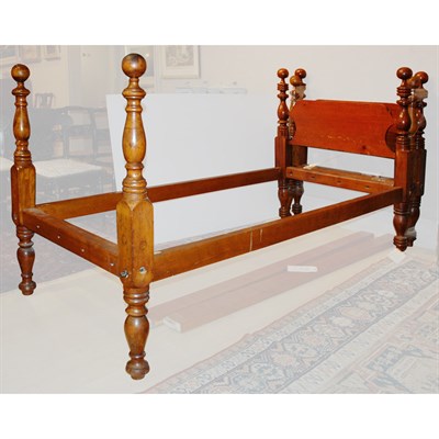 Lot 173 - Pair of Maple and Pine Cannonball Beds Each...