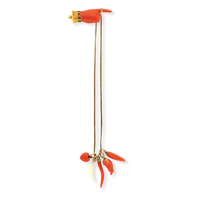 Lot 94 - Antique Gold and Carved Coral Stickpin