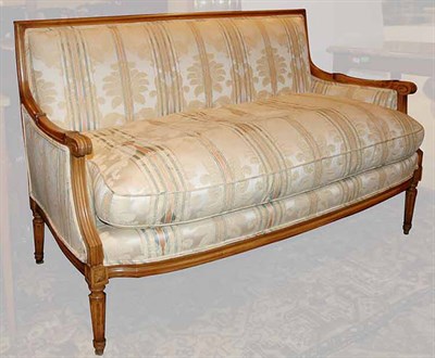 Lot 446 - Pair of Louis XVI Style Fruitwood Settees...