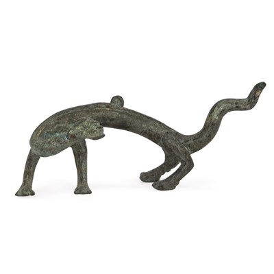 Lot 76 - Chinese Bronze Dragon Tang Dynasty The sinuous...