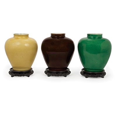 Lot 265 - Group of Three Chinese Porcelain Jars Qing...