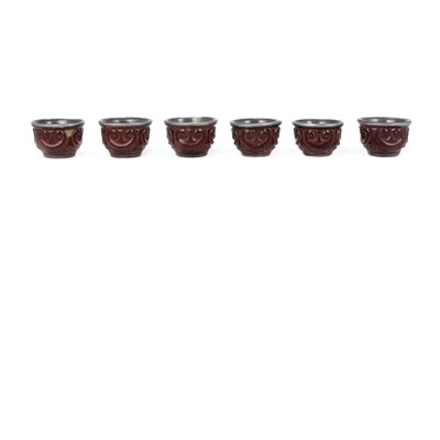 Lot 214 - Set of Six Chinese Guri Lacquer Cups Ming...