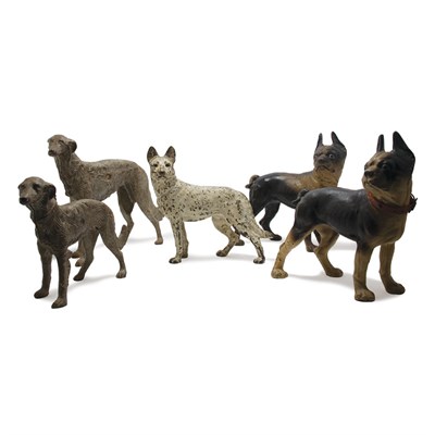 Lot 1 - Group of Five Cast Iron Dog Doorstops...