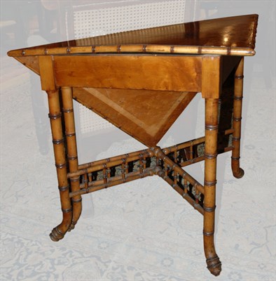 Lot 178 - Faux Bamboo Decorated Fruitwood Drop-Leaf...