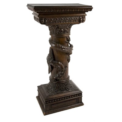 Lot 327 - Renaissance Style Carved Oak Pedestal The...