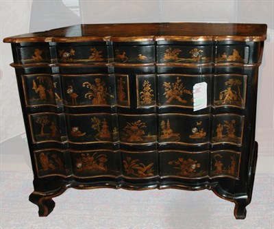 Lot 532 - Chinoiserie Decorated Black Lacquered Chest...
