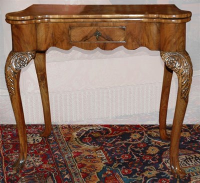 Lot 534 - George II Style Banded Mahogany Fold Over Card...