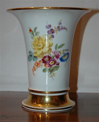 Lot 276 - Meissen Floral Decorated Porcelain Beaker Vase...