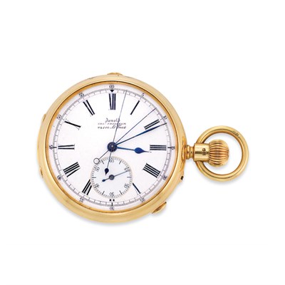Lot 60 - Antique Gold Open Face Split-Second Chronograph Pocket Watch