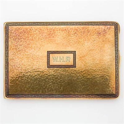 Lot 391 - Gold and Black Enamel Cigarette Case, Marcus