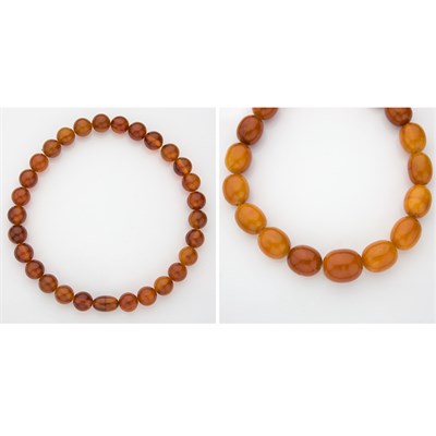 Lot 384 - Two Amber Bead Necklaces