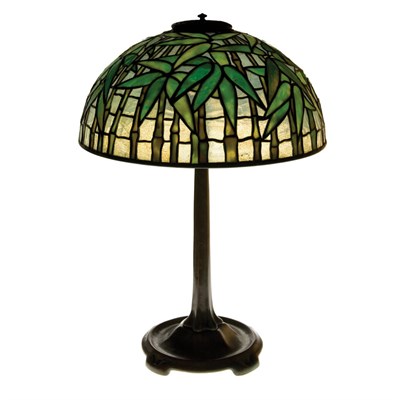 Lot 444 - Tiffany Studios Bronze and Leaded Favrile...
