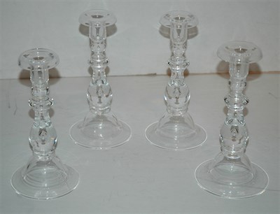 Lot 216 - Set of Four Steuben Glass Candlesticks Height...