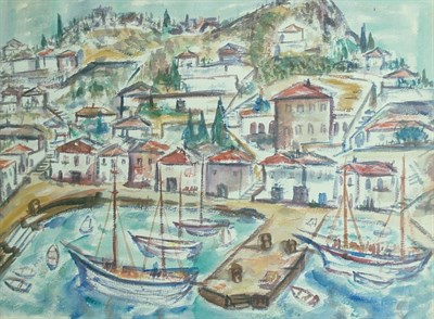 Lot 30 - Theodore Hios Greek/American, b. 1910 Harbor...
