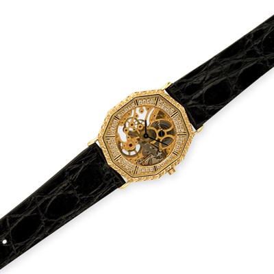 Lot 300 - Gold and Diamond Skeleton Wristwatch, Piaget