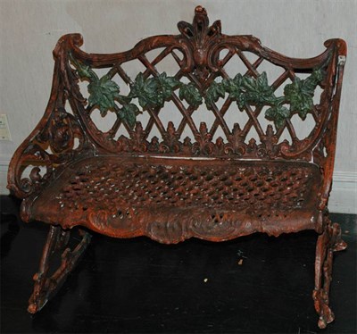 Lot 423 - Victorian Style Painted Cast Iron Garden Bench...