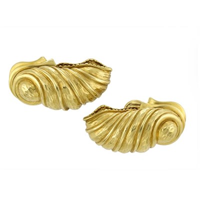 Lot 58 - Pair of Gold Shell Earclips, Barry Kieselstein-Cord