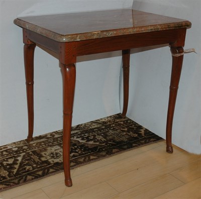 Lot 447 - Provincial Style Marble Top Fruitwood Side...