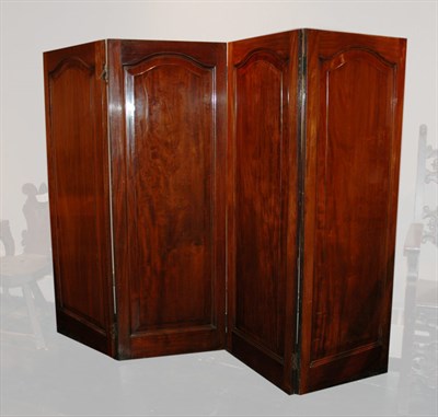 Lot 149 - Victorian Mahogany Four-Panel Screen Height 66...