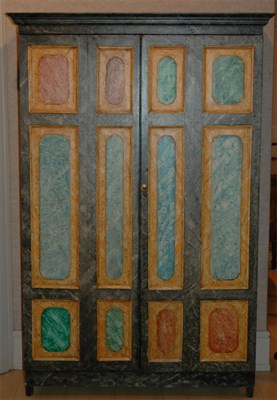 Lot 254 - Faux Marble Painted Cupboard Height 67 1/2...