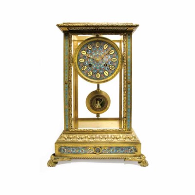 Lot 330 - French Gilt-Bronze and Cloisonne Enameled...