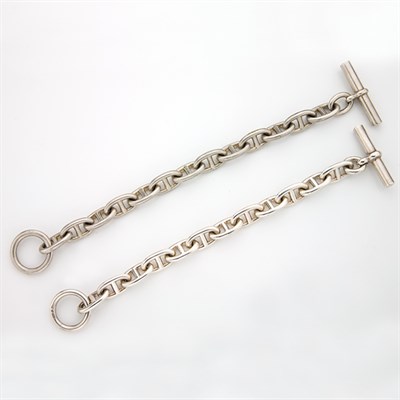 Lot 441 - Two Sterling Silver Toggle Bracelets, Hermes