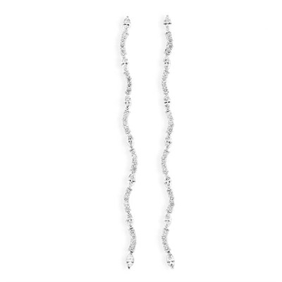 Lot 358 - Pair of Diamond Pendant-Earrings