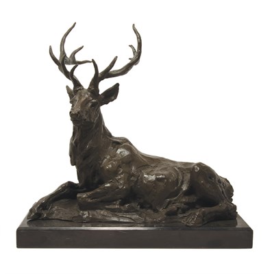 Lot 28 - American School 20th Century Recumbent Elk...