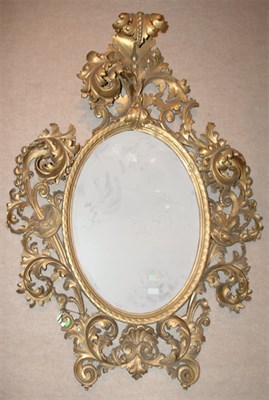 Lot 366 - Italian Rococo Gilt-Wood Mirror Height 54...