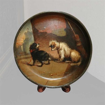 Lot 2 - Papier Mache Circular Plaque Depicting Two...