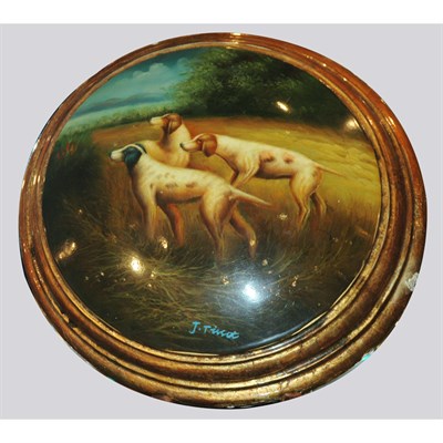 Lot 26 - Composition Circular Plaque Depicting Three...