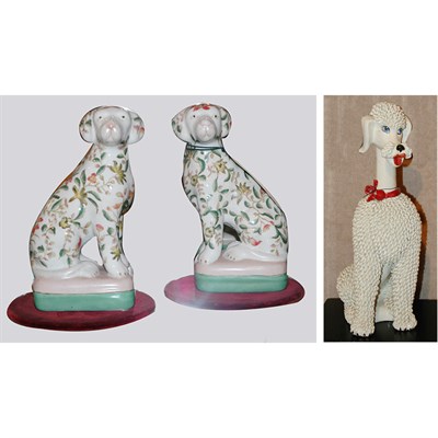 Lot 22 - Group of Ceramic Dogs Including two Italian...