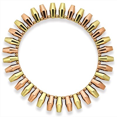 Lot 200 - Two-Color Gold Fringe Choker Necklace