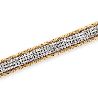 Lot 556 - Gold, Platinum and Diamond Bracelet, Tiffany & Co.